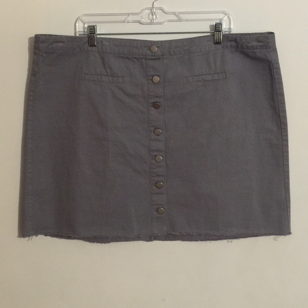 Plus Size Grey Denim Skirt